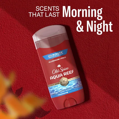 Miniatura 10 de Old Spice Desodorante sin aluminio para hombres, protección contra olores 24/7, frescura 24/7 y aroma duradero, Aqua Reef con aroma a ciprés, 3.8
