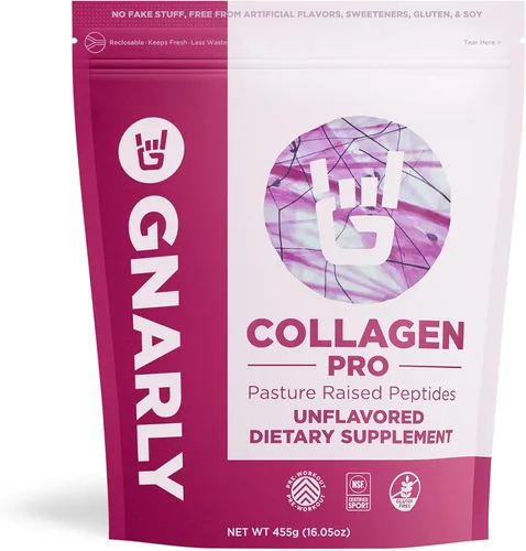 Gnarly Nutrition Péptidos de colágeno - Gnarly Collagen Pro con vitamina C, zinc y cobre - Certificado NSF Sport, vitamina en polvo de síntesis de