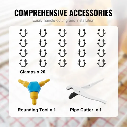 Miniatura 5 de VEVOR Tubo PEX radiante compuesto de aluminio y plástico de 656 pies - 5/8 pulgadas de diámetro, 0.08 pulgadas de grosor, barrera de oxígeno, capa