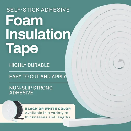 Miniatura 2 de Sello de aislamiento de 33 pies para puertas y ventanas, resistente a la intemperie, sello autoadhesivo de 3/16 pulgadas x 3/8 pulgadas, cinta Blanco