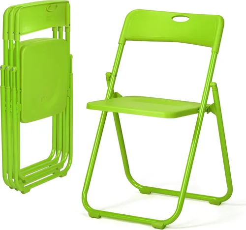 Miniatura 19 de Karl home Silla plegable de 6 piezas, silla plegable ligera de plástico de 300 libras, marco de metal reforzado fácil de plegar y almacenar