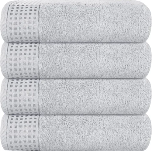 Miniatura 91 de GLAMBURG Juego de 2 toallas de baño de gran tamaño 100% algodón, 28 x 55 pulgadas, ultra suaves, altamente absorbentes, compactas, de secado rápido