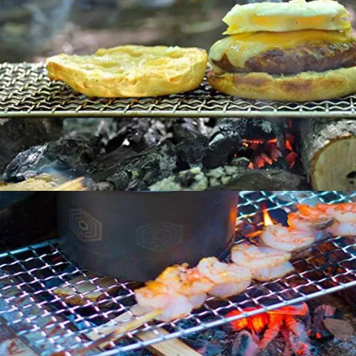Miniatura 4 de Camping Bushcraft Backpacker Grill de acero inoxidable soldado para fogata de campamento de alta resistencia al aire libre equipo de malla