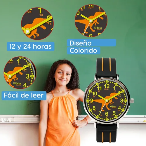 Miniatura 4 de Kiddus Reloj para niños, niños y niñas, reloj de aprendizaje de tiempo para niños, primer reloj de pulsera a partir de 5 años, manecillas de horas