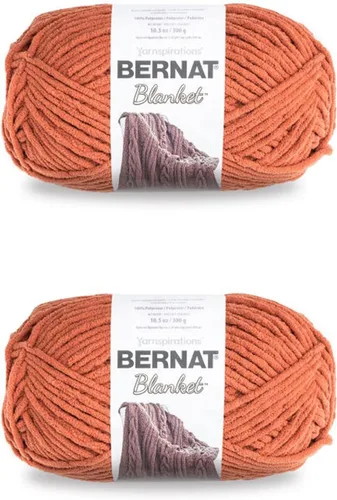 Miniatura 101 de Bernat - Estambre para mantas súper esponjoso acrílico, 2 paquetes de 300g/10.5 onzas, #6, chenilla gruesa de peso pesado para tejer y crochet