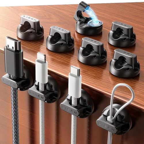 Paquete de 10 clips magnéticos para cables [tamaño mínimo 2025] LISEN Decoraciones de Halloween, Decoraciones de Navidad para interiores, soporte