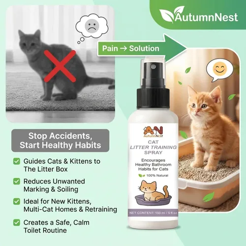 Miniatura 4 de Spray de entrenamiento de arena para gatos, paquete de 2 (10.1 onzas líquidas en total) – 5.1 fl oz cada atractor natural para gatos y gatitos