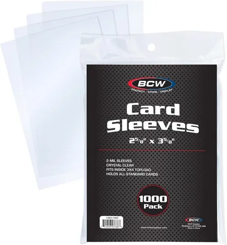 BCW Penny Sleeves – 1000 fundas cristalinas libres de ácido – 2-5/8" x 3-5/8" | para cartas coleccionables – béisbol, baloncesto, fútbol americano,