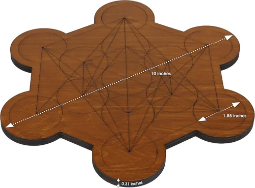 Miniatura 2 de Tablero de rejilla de cristal para piedras, cubo de Metatrón de 10 pulgadas de diámetro, tablero de geometría sagrada, amplifica el poder de tus