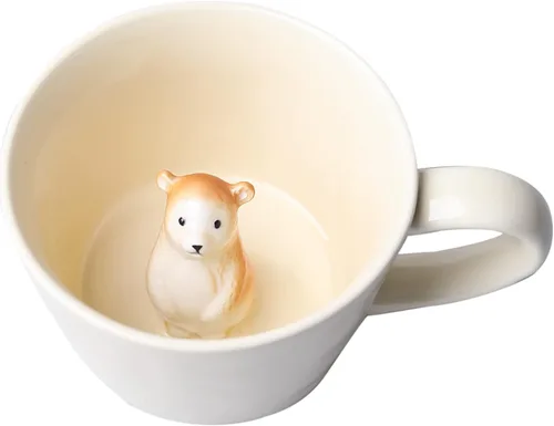 Miniatura 10 de DIHOclub Taza de cerámica de panda con animal 3D oculto, taza de figura de animal de dibujos animados hecha a mano, taza linda, regalo de Navidad