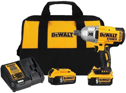 DEWALT Llave de impacto 20V MAX* XR 3/4", inalámbrica, anillo de retención, con 2 baterías y cargador, 5Ah (DCF897P2)