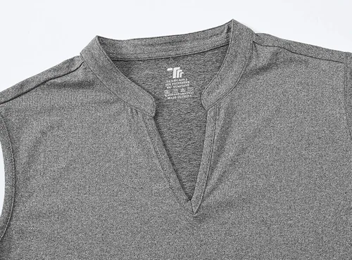 Miniatura 4 de BASUDAM Polo de golf sin mangas para mujer, cuello en V, sin cuello, camisetas de tenis para correr, secado rápido