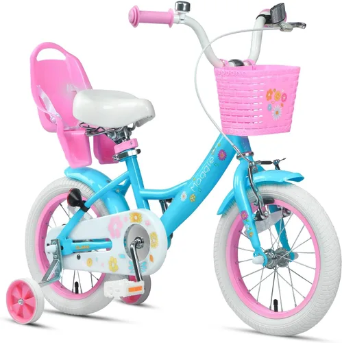 Miniatura 9 de Glerc Maggie Girls Bike, 12-20 Inch Kids Bike for 2-13 Years Old Children, Princess Style Kids Bicycle with Doll-Seat & Basket & Training Wheels