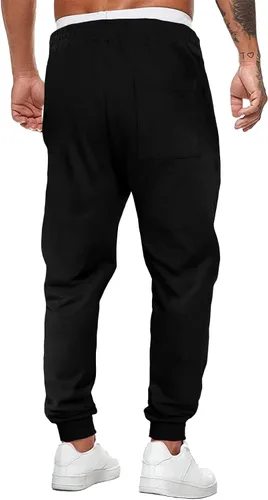 Miniatura 2 de JMIERR Pantalones deportivos cónicos para hombre, para gimnasio, correr, entrenamiento, atléticos, con cordón y bolsillos