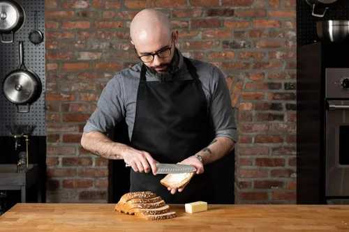 Miniatura 4 de Babish - Juego de cubertería con funda enrollable para cuchillos, alemán (3 piezas, acero inoxidable). Hoja inoxidable/mango ABS negro