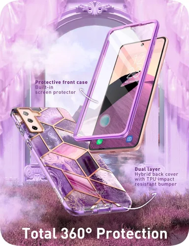 Miniatura 3 de i-Blason Funda para Samsung Galaxy S22 Plus con protector de pantalla integrado, resistente a los arañazos, delgada y elegante funda protectora