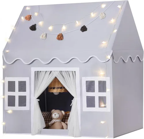 Miniatura 8 de Tienda de campaña para niños en el interior: con alfombra, guirnalda de borlas, tienda de campaña para niñas, casa de juegos para niños, juguetes