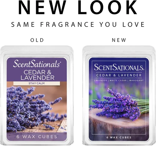 Miniatura 4 de ScentSationals Cera perfumada de cedro y lavanda, lavanda, cedro blanco y caoba, 10 onzas (24 cubos)