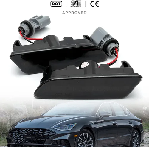 Miniatura 3 de Luces LED de posición laterales de repuesto para Hyundai Sonata DN8 2020 2021 2022 2023 ámbar LED ámbar marcador lateral de parachoques delantero