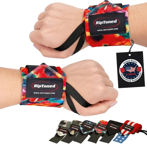Miniatura 22 de Rip Toned Muñequeras de 18" – Correas de muñeca respaldadas por la USPA para levantamiento de pesas – Soporte de muñeca de calidad – Ajustables, Rojo