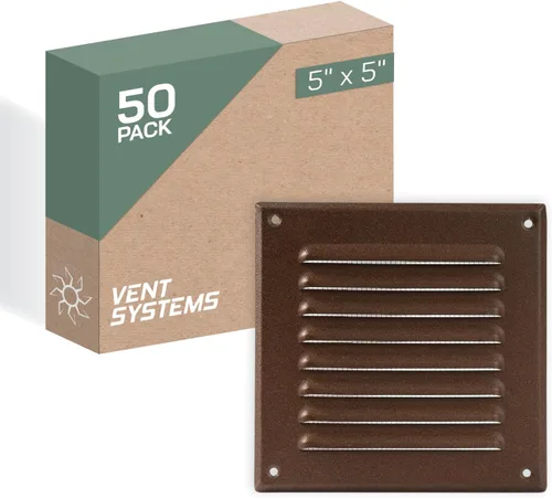 Miniatura 43 de Vent Systems - Cubierta de rejilla de ventilación de aire de alero rectangular de metal negro de 3 x 10 pulgadas (interior), deflector