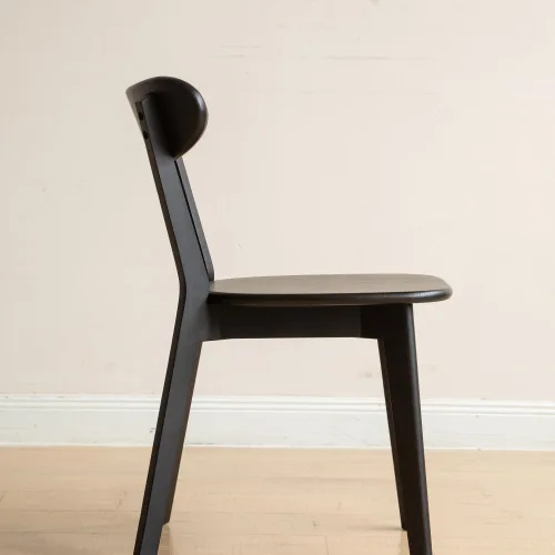 Miniatura 5 de Sillas de comedor 100% de roble macizo, silla de comedor moderna de mediados de siglo con respaldo curvo, silla de madera de grado FAS, fabricada