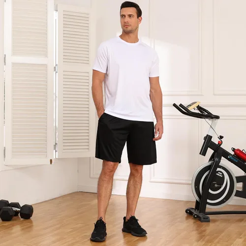Miniatura 4 de MLYENX Paquete de 7 camisetas de entrenamiento para hombre, secado rápido, absorben la humedad, camisetas atléticas para hombre