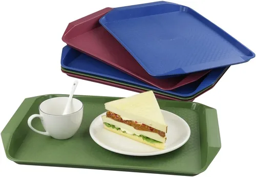 Miniatura 2 de Juego de 6 bandejas de servicio de colores, bandejas de plástico de comida rápida