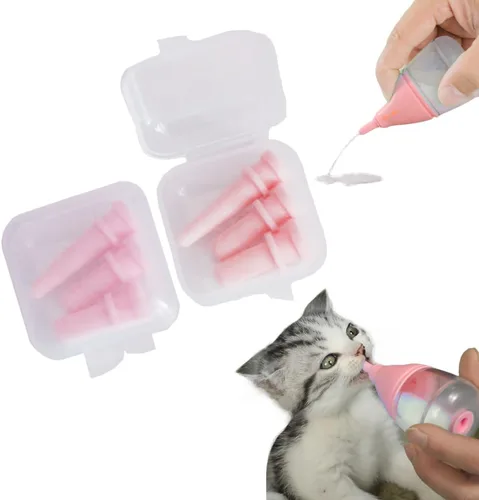Miniatura 7 de Botellas de gatito para lactancia, biberones para cachorros para lactancia, leche para cachorros, diseño de comedero antiasfixia, con 3 pezones