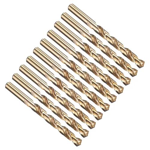 Miniatura 115 de PATIKIL Broca Jobber de 0.039 in, vástago recto M35 cobalto 5% acero de alta velocidad 135° acabado dorado para metal duro de acero inoxidable - 2