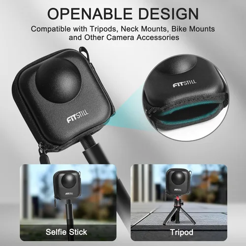 Miniatura 4 de FiTSTILL Mini estuche de almacenamiento de PU para Go Pro Max 2019/Go Pro Max 2025, funda protectora de viaje rígida Kit de accesorios