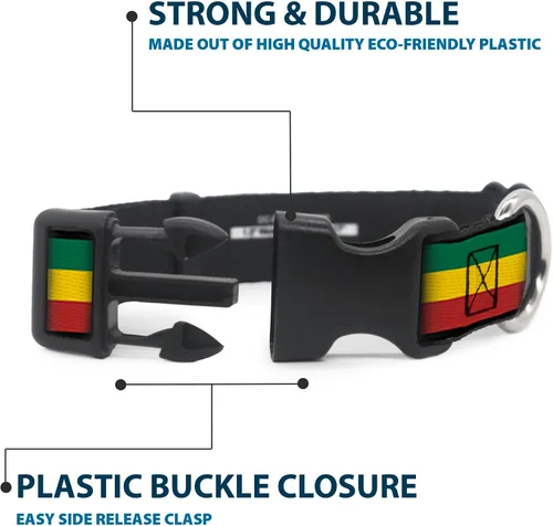 Miniatura 4 de Buckle-Down PC-W21802-S Collar de clip de plástico Rasta, pequeño/9-15