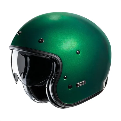 Miniatura 2 de HJC V31 Casco de motocicleta sólido de cara abierta con visera IS-10, aprobado por DOT (negro, XXL)