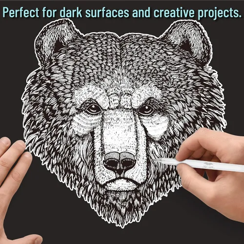 Miniatura 4 de Mr. Pen - Bolígrafos de gel blancos para artistas, paquete de 8, punta fina de 0.031 in, bolígrafos de tinta blanca para papel negro, colorear