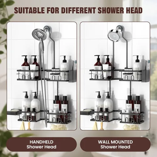 Miniatura 4 de REINHARDT Organizador de Ducha Ajustable Colgante Organizador de Ducha Resistente a la Oxidación para Cabezales de Ducha Portátiles, Organizador