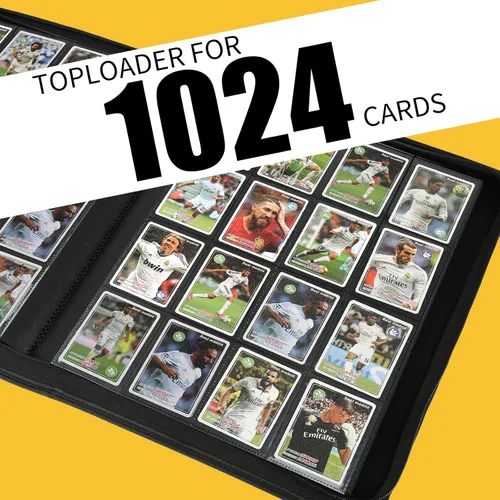 Miniatura 4 de GERMUN Carpeta de tarjetas de poliuretano, 16 bolsillos, carpetas de soporte premium para más de 1000 tarjetas, álbum de bolsillo de doble cara