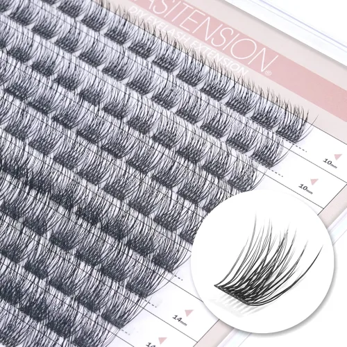 Miniatura 25 de Extensiones de Pestañas DIY Racimos de Pestañas 120 Racimos Pestañas Postizas Efecto 3D Pestañas Individuales Naturales Juego en Casa Kit