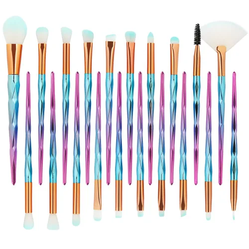 Miniatura 14 de MELADY Conjunto de brochas de maquillaje, 20 piezas, multifuncionales, para polvo cosmético, base, sombra de ojos, delineador de ojos, labios, rosado