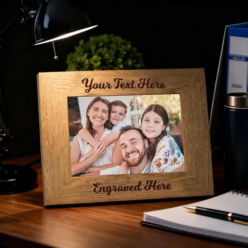 Miniatura 2 de Marco de fotos personalizado grabado con láser, marco de madera de 7 x 5 pulgadas, marco de fotos de madera personalizado, cualquier texto de regalo
