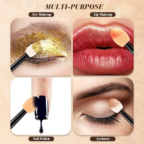 Miniatura 4 de Tanlade 500 aplicadores de sombra de ojos, brochas de maquillaje desechables para sombra de ojos, cepillos de esponja de doble cara para mujeres