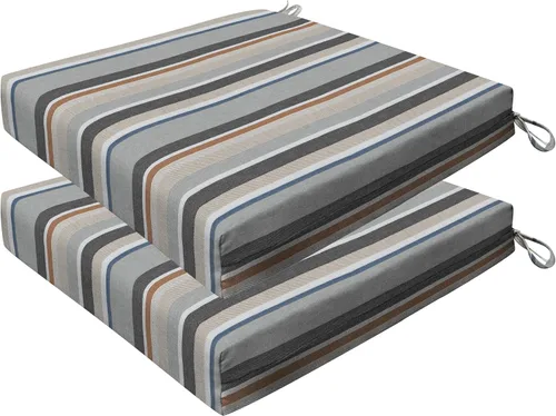 Miniatura 22 de Honeycomb Juego de 2 cojines de asiento para exteriores, 20 x 20 pulgadas, cojines texturizados de hueso sólido para sillas de comedor para muebles