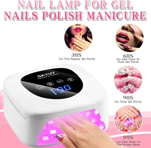 Miniatura 5 de Lámpara de uñas recargable LED UV, secadora de uñas inalámbrica para esmalte de gel, lámpara de uñas UV con 4 ajustes de temporizador y pantalla
