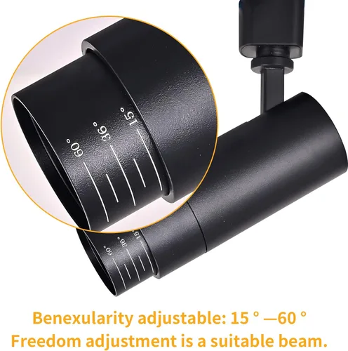 Miniatura 7 de Cabezales de iluminación LED de 5 colores para pista 12W regulables, grado de haz ajustable 15°/24°/36°/45°/60°, 2700K/3000K/3500K/4000K/5000K