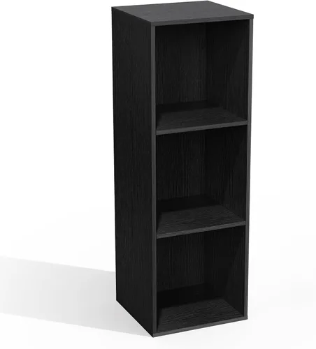 Miniatura 4 de Organizador de almacenamiento de 3 cubos, estantería baja de 3 niveles, organizador de almacenamiento independiente, estantería abierta de tres