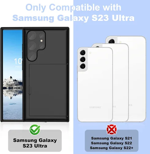 Miniatura 2 de Funda tipo billetera compatible con Galaxy S23 Ultra con soporte para tarjeta de crédito, ranura para tarjeta de identificación, a prueba de golpes