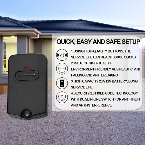 Miniatura 7 de Kingdder 4 unidades de control remoto de apertura de puerta compatible con Mighty Mule RB741 Control remoto de puerta compatible con GTO RB741/FM135