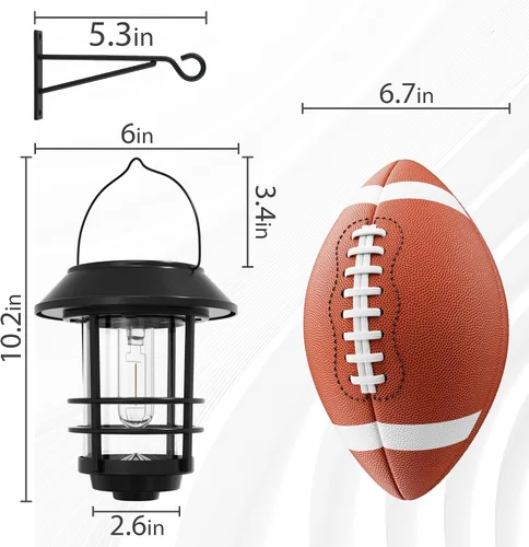Miniatura 8 de Otdair Linternas solares al aire libre impermeables, 2 unidades, con encendido/apagado automático, luces solares colgantes para exteriores