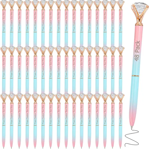 Miniatura 20 de Bolígrafos personalizados con punta de lápiz capacitivo, bolígrafo de diamante con nombre grabado personalizado, grabado gratis, logotipo Estilo 3