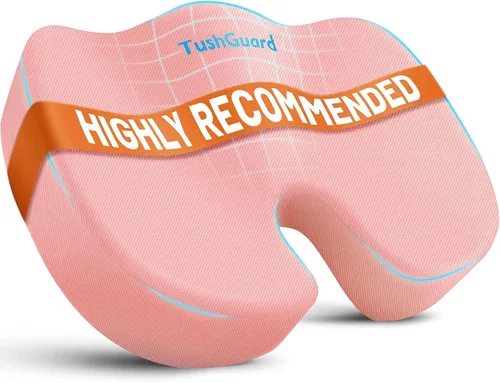 Miniatura 10 de Cojín de asiento TushGuard para silla de oficina de espuma viscoelástica antideslizante para la espalda, almohada de alivio para silla, almohada