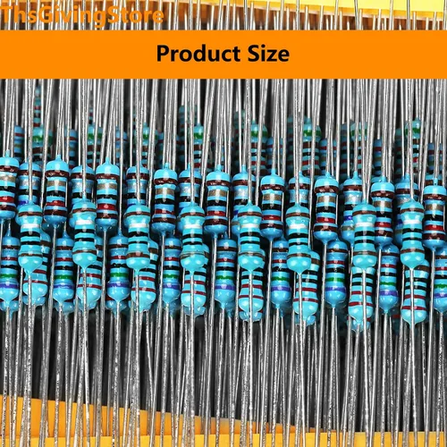 Miniatura 8 de Kit surtido de resistencias de 73 valores de 1460 piezas, 1 ohmio - 680k Ohm 1/4w 1% Metal Resistors Kit con caja de almacenamiento para proyectos